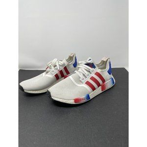 Adidas NMD R1 White Red Blue Firecracker Running Shoes Sneakers EG5651 10.5 Flaw